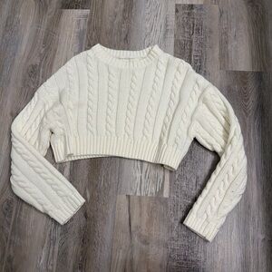 White cropped sweater size small